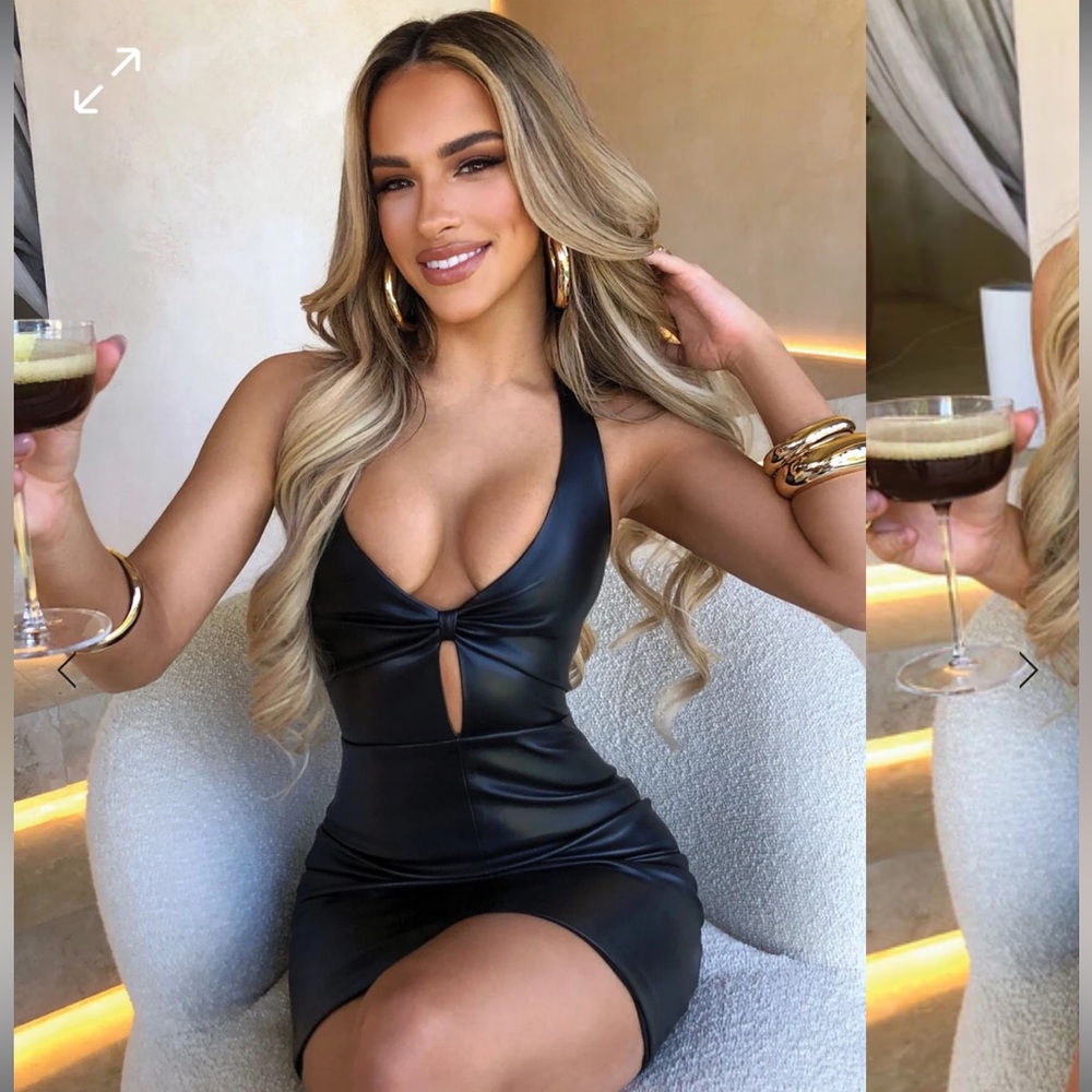 BabyBoo Fashion pleather halter mini dress